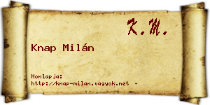 Knap Milán névjegykártya